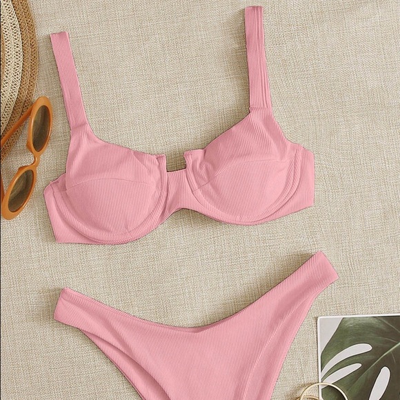 SHEIN Swim | Ribbed Underwire High Cut Bikini | Poshmark